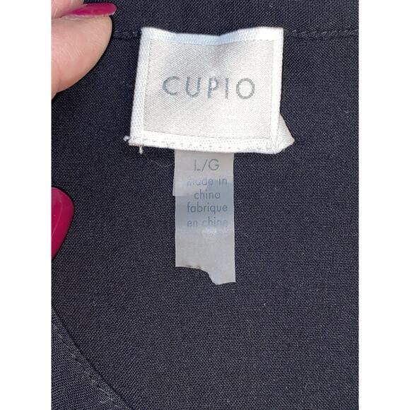 Cupio Black High-Low Tunic Shirt Dress Roll Tab 3/4 Sleeve Lightweight Cover Up - Picture 3 of 4